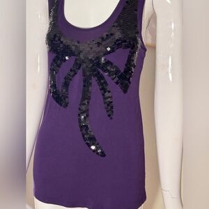 Vintage Mylie Cyrus / Max Azaria sequin bow tank top
